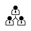 Black solid icon for Associate, partner and colleague