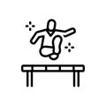 Black line icon for Athletics, jump and sport