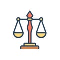 Color illustration icon for Attorneys, balance and compare