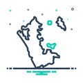 Mix icon for Auckland, map and area