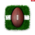 Icon Australian rules football field ball on grass