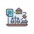 Color illustration icon for Authorities, authorisation and justice