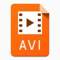 AVI flat style file type pictogram