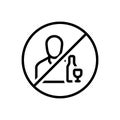 Black line icon for Avoiding, inhibit and prevent