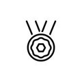 Black line icon for Award, reward and medal Royalty Free Stock Photo