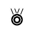 Black solid icon for Award, reward and medal Royalty Free Stock Photo