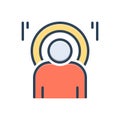 Color illustration icon for Aware, well and informed