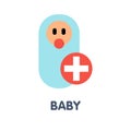 Icon Baby kid flat style icon design illustration on white background