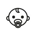 Icon of the baby`s face. Pictogram. Simple vector linear illustration on a white background Royalty Free Stock Photo