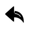 Black solid icon for Backarrow, direction and pointer Royalty Free Stock Photo