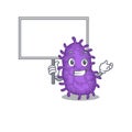 An icon of bacteria bacilli mascot design style bring a board