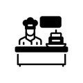 Black solid icon for Baker, chef and food Royalty Free Stock Photo