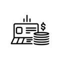 Black line icon for Bankbook, account and deposit