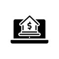 Black solid icon for Banking, finance and investment