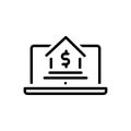 Black line icon for Banking, finance and investment Royalty Free Stock Photo