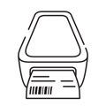 Icon bar code printer.Label printer Vector flat Check print. Royalty Free Stock Photo