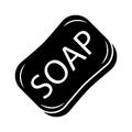 Icon bar of soap. Toilet soap, household soap. A product containing surfactants, used as a cosmetic or household chemicals.