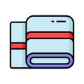 Icon of barbershop towel, cleaning cloth, vector of wipe towel