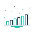 Mix icon for Bars, graph and strategy Royalty Free Stock Photo