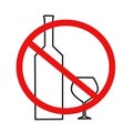 This icon based on the bottle and glasses with red cross, no alkohol.