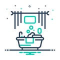 Mix icon for Bathing, taking bath and towel Royalty Free Stock Photo