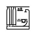 Black line icon for Bathroom, bath and shower