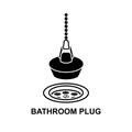 Bathroom plug icon. Bathtub plug icon isolated on background Royalty Free Stock Photo