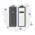 Icon Batteries & Power. related to Photography symbol. Comic Style. simple design editable. simple illustration