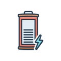 Color illustration icon for Battery, accumulator and backup Royalty Free Stock Photo