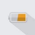 Icon battery half charged with shadow Royalty Free Stock Photo