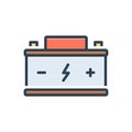 Color illustration icon for Battery, indicator and accumulator Royalty Free Stock Photo