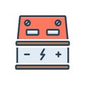 Color illustration icon for Battery, power and indicator Royalty Free Stock Photo