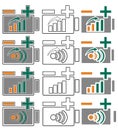 Icon battery, that shows how energy increases.