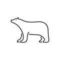 Black line icon for Bear, grizzly and bruin