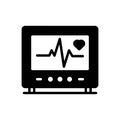 Black solid icon for Beat, pulse and cardiology Royalty Free Stock Photo