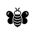 Black solid icon for Bee, buzz and honeybee Royalty Free Stock Photo