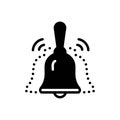 Black solid icon for Bell, ringer and tinkle Royalty Free Stock Photo