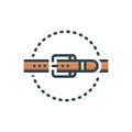 Color illustration icon for belt, clothing and close