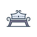 Color illustration icon for Bench, pew and nature