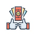 Color illustration icon for Benefits, profit and gain