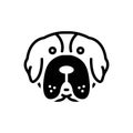 Black solid icon for Bernard, rescue dog and breed Royalty Free Stock Photo