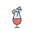 Color illustration icon for Beverages, quencher and drink