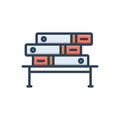 Color illustration icon for Bibliography, books and collection Royalty Free Stock Photo