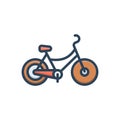 Color illustration icon for Bicycle, cycle and exercise