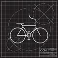 icon of bicycle. Vector illustration blueprint style flat Royalty Free Stock Photo