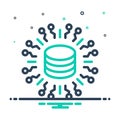 Mix icon for Big Data, webhosting and information Royalty Free Stock Photo