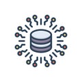 Color illustration icon for Big Data, information and webhosting Royalty Free Stock Photo