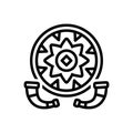 Black line icon for Bihu, assam and rongali Royalty Free Stock Photo