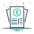 Mix icon for Bills, receipt and payment Royalty Free Stock Photo