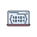Color illustration icon for Binary Code, binary bit and software Royalty Free Stock Photo